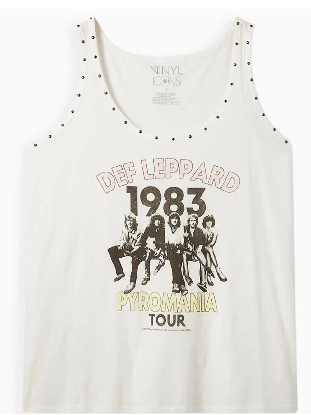 Def Leppard 1983 Pyromania Girls' Tank Top - White